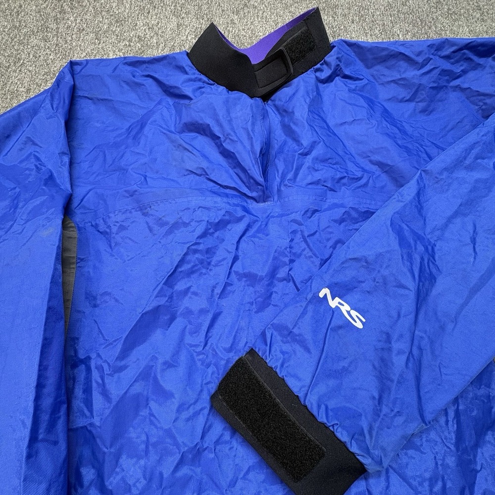 NRS Rio Jacket Mens Small Blue Pullover Waterproof Kayak Canoe Paddling Dry Top